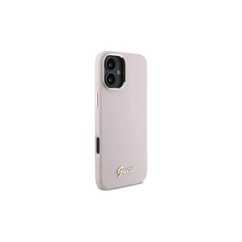 Hurtownia GSM - Guess GUHCP16MSMBSLP Apple iPhone 16 Plus kemény tok Szilikon Írásos Fém Logó & Keret rózsaszín - GUE4101 - {ean13} - Hurt