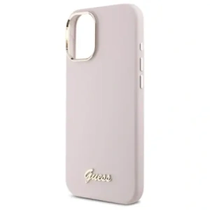 Wholesale Guess GUHCP16MSMBSLP Apple iPhone 16 Plus hardcase Silicone Script Metal Logo & Frame pink - GUE4101 - {ean13} - Hurt