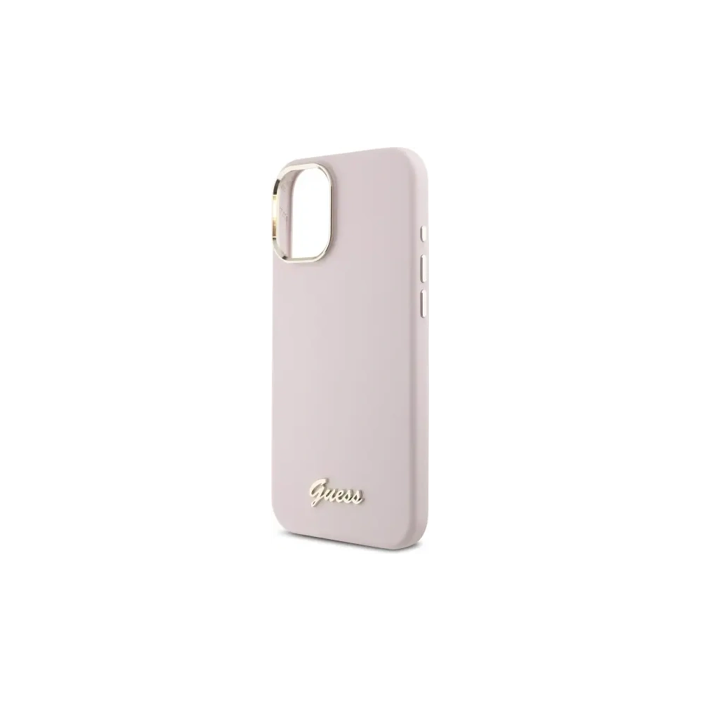 Hurtownia GSM - Guess GUHCP16MSMBSLP Apple iPhone 16 Plus kemény tok Szilikon Írásos Fém Logó & Keret rózsaszín - GUE4101 - {ean13} - Hurt