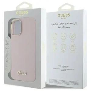 Hurtownia GSM - Etui Guess GUHCP16MSMBSLP Apple iPhone 16 Plus hardcase silikonový Script Metal Logo & Frame růžový/pink - GUE4101 - {ean13} - Hurt