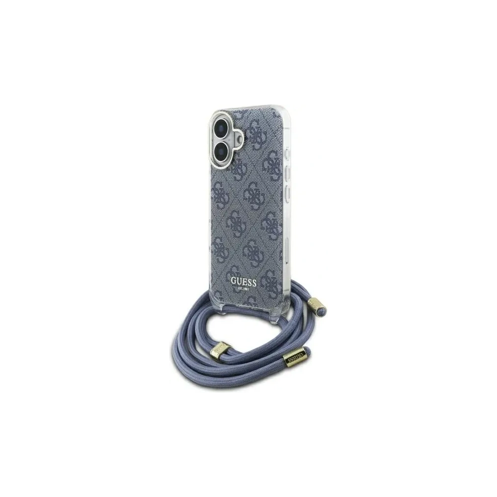 Wholesale Guess GUHCP16SHC4SEB Apple iPhone 16 hardcase Crossbody Cord 4G Print blue - GUE4102 - {ean13} - Hurt
