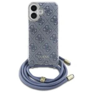 Etui Guess GUHCP16SHC4SEB Apple iPhone 16 hardcase Crossbody Cord 4G Print niebieski/blue