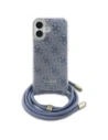 Wholesale Guess GUHCP16SHC4SEB Apple iPhone 16 hardcase Crossbody Cord 4G Print blue - GUE4102 - {ean13} - Hurt