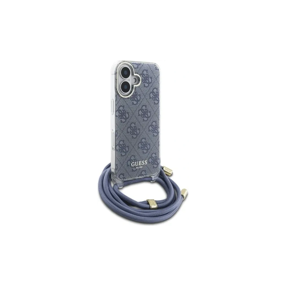 Wholesale Guess GUHCP16SHC4SEB Apple iPhone 16 hardcase Crossbody Cord 4G Print blue - GUE4102 - {ean13} - Hurt