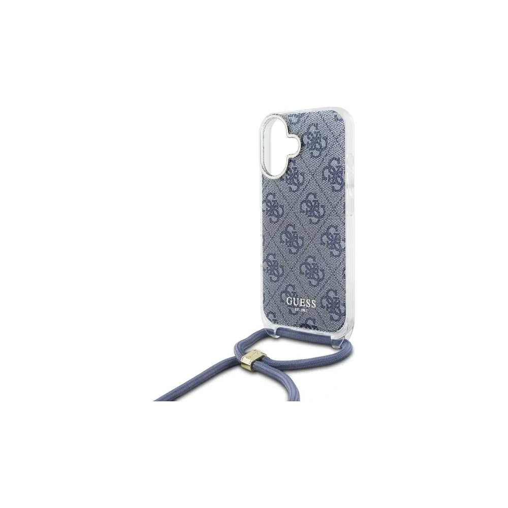 Wholesale Guess GUHCP16SHC4SEB Apple iPhone 16 hardcase Crossbody Cord 4G Print blue - GUE4102 - {ean13} - Hurt