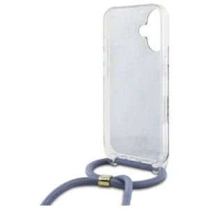 Etui Guess GUHCP16SHC4SEB Apple iPhone 16 hardcase Crossbody Cord 4G Print niebieski/blue