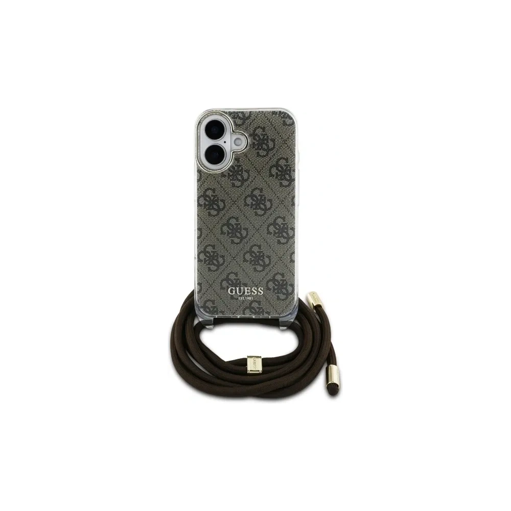 Wholesale Guess GUHCP16SHC4SEW Apple iPhone 16 hardcase Crossbody Cord 4G Print brown - GUE4103 - {ean13} - Hurt