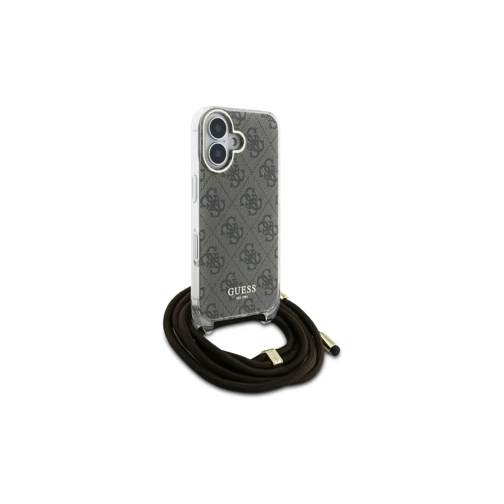 Wholesale Guess GUHCP16SHC4SEW Apple iPhone 16 hardcase Crossbody Cord 4G Print brown - GUE4103 - {ean13} - Hurt