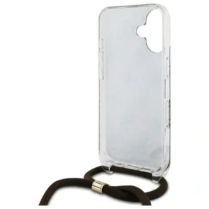 Etui Guess GUHCP16SHC4SEW Apple iPhone 16 hardcase Crossbody Cord 4G Print brązowy/brown