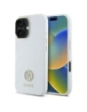 Guess GUHCP16SM4DGPH Apple iPhone 16 keménytok Szilikon Logó Strassz 4G fehér