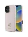 Guess GUHCP16SM4DGPP Apple iPhone 16 husă din silicon cu logo strass 4G roz