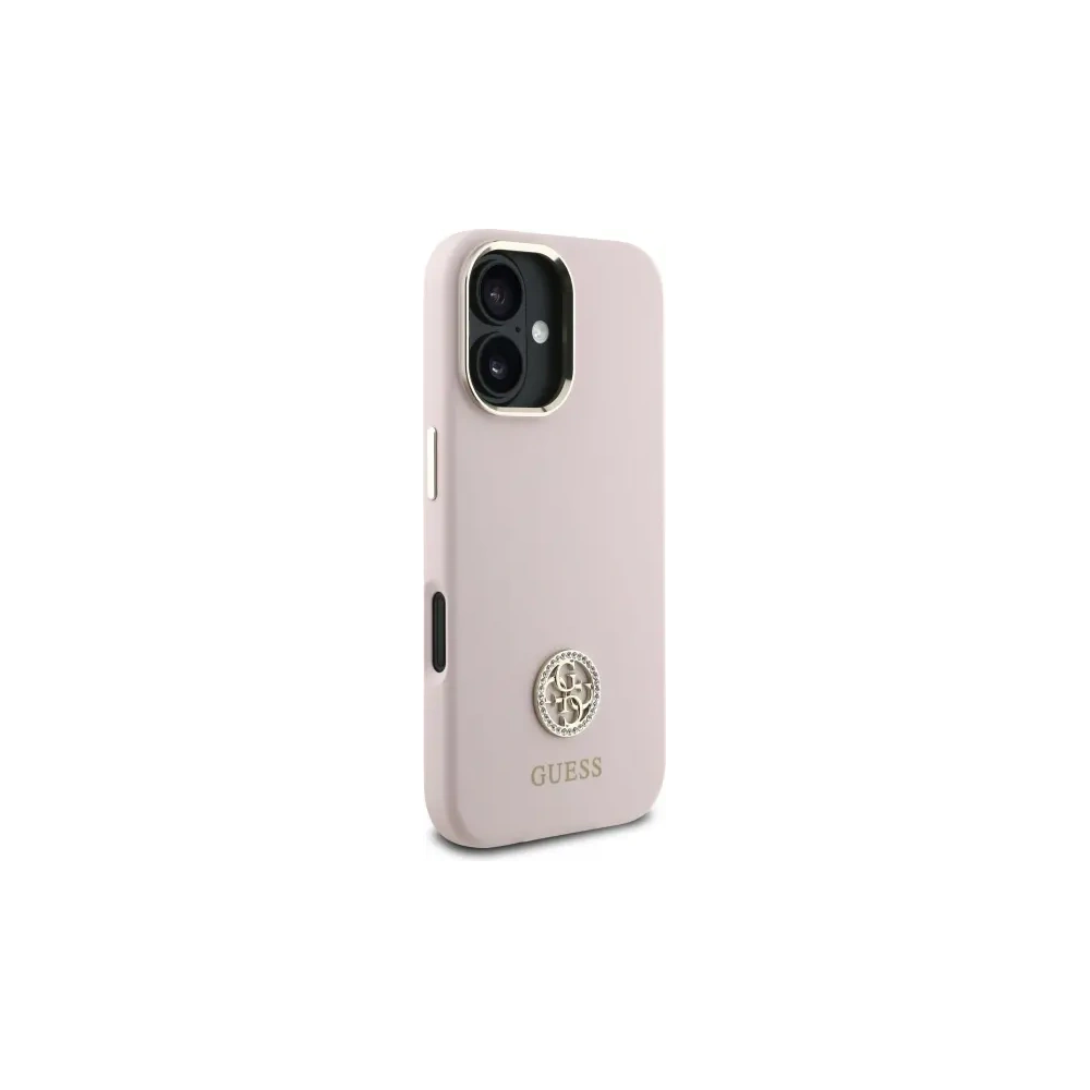 Hurtownia GSM - Guess GUHCP16SM4DGPP Apple iPhone 16 husă din silicon cu logo strass 4G roz - GUE4105 - {ean13} - Hurt