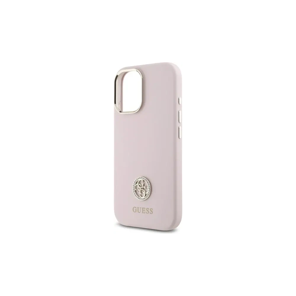 Hurtownia GSM - Etui Guess GUHCP16SM4DGPP Apple iPhone 16 hardcase Silicone Logo Strass 4G jasnoróżowy/pink - GUE4105 - {ean13} - Hurt