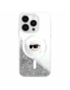 Etui Karl Lagerfeld KLHMP16LLGKISGH Apple iPhone 16 Pro hardcase Liquid Glitter Karl Head Magsafe transparent