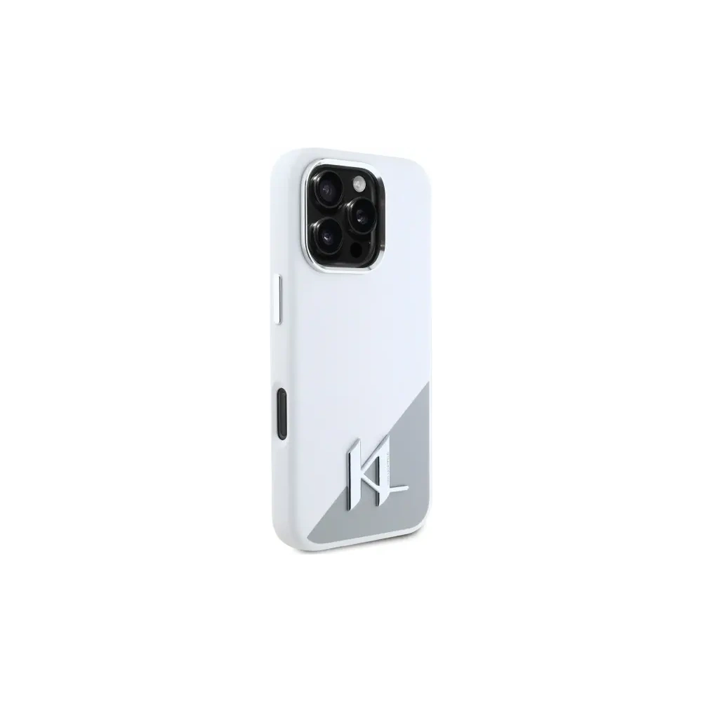 Hurtownia GSM - Karl Lagerfeld KLHMP16LSCMKMPCH Apple iPhone 16 Pro Hardcase Silikon Initial Metall-Logo MagSafe weiß - KLD21801 - {ean13} - Hurt