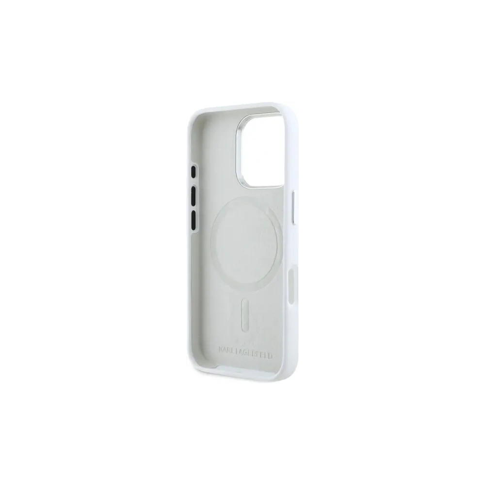 Hurtownia GSM - Karl Lagerfeld KLHMP16LSCMKMPCH Apple iPhone 16 Pro Hardcase Silikon Initial Metall-Logo MagSafe weiß - KLD21801 - {ean13} - Hurt