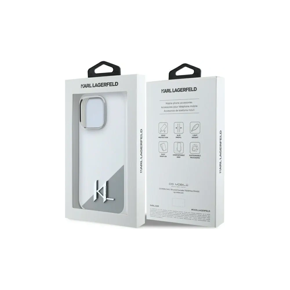 Hurtownia GSM - Karl Lagerfeld KLHMP16LSCMKMPCH Apple iPhone 16 Pro Hardcase Silikon Initial Metall-Logo MagSafe weiß - KLD21801 - {ean13} - Hurt