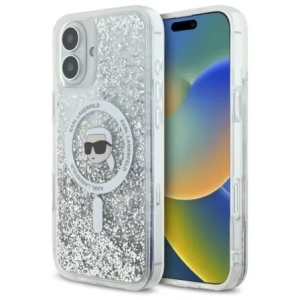 Wholesale Karl Lagerfeld KLHMP16MLGKISGH Apple iPhone 16 Plus hardcase Liquid Glitter Karl Head Magsafe transparent - KLD21803 - {ean13} - Hurt