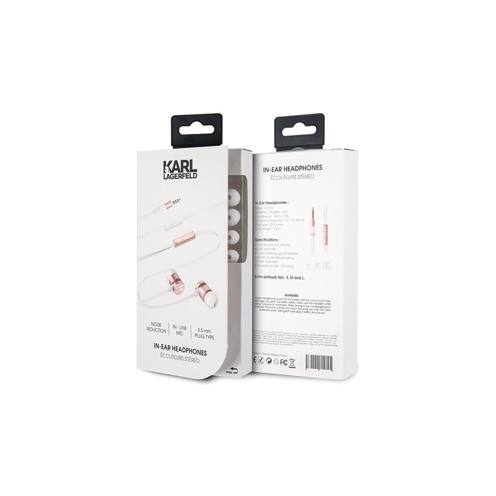 Hurtownia GSM - Karl Lagerfeld słuchawki KLEPWIRG różowo-złoty/rosegold 3,5mm - KLD252RS - {ean13} - Hurt