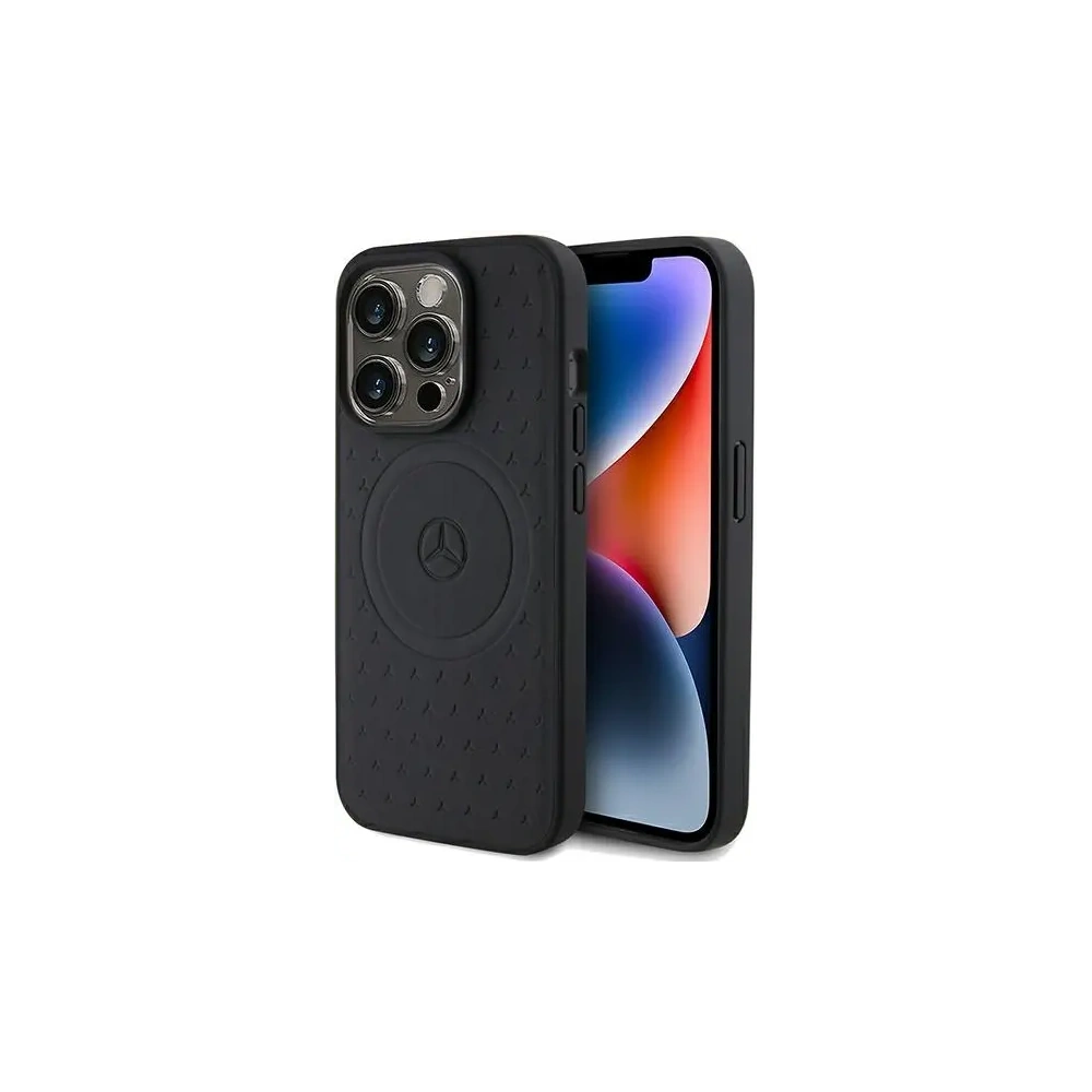 Hurtownia GSM - Etui Mercedes MEHMP15X23RGSK Apple iPhone 15 Pro Max tvrdý kryt Star Pattern Leather MagSafe černý/black - MRS235 - {ean13} - Hurt