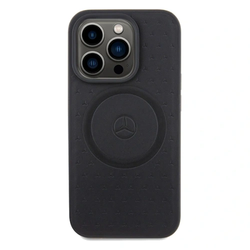 Etui Mercedes MEHMP15X23RGSK Apple iPhone 15 Pro Max hardcase Star Pattern Leather MagSafe czarny/black