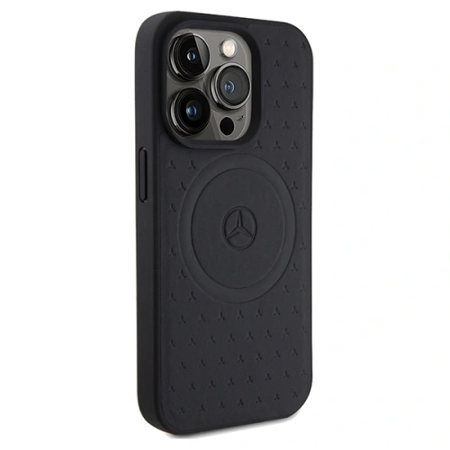 Etui Mercedes MEHMP15X23RGSK Apple iPhone 15 Pro Max hardcase Star Pattern Leather MagSafe czarny/black