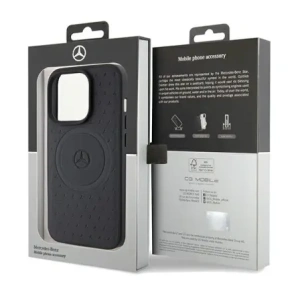 Wholesale Mercedes MEHMP15X23RGSK Apple iPhone 15 Pro Max hardcase Star Pattern Leather MagSafe black - MRS235 - {ean13} - Hurt