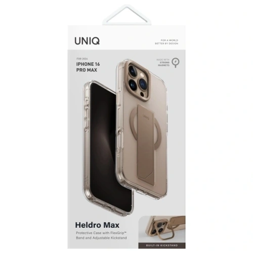 Etui UNIQ Heldro Max Apple iPhone 16 Pro Max Magclick Charging złoty/taupe gold
