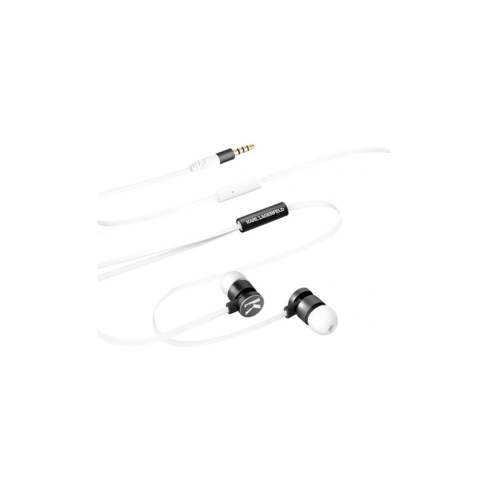 Hurtownia GSM - Karl Lagerfeld căști KLEPWIWH alb-negru/white&black 3,5mm - KLD253WHTBLK - {ean13} - Hurt