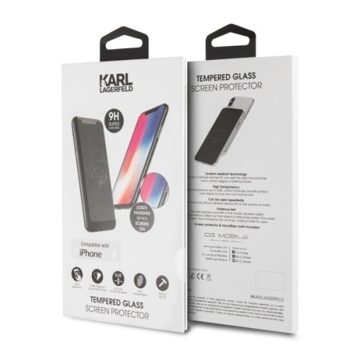 Karl Lagerfeld szkło hartowane iPhone Xs Max KLTGMI65TR Silohouette Magic Logo