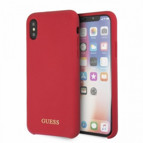 Hurtownia Guess - 3700740432938 - GUE332RED - Etui Guess GUHCPXLSGLRE Apple iPhone X/XS red/czerwony hard case Silicone - B2B homescreen