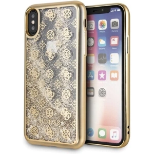 Etui Guess GUHCPXPEOLGGO Apple iPhone X/XS złoty/gold hard case 4G Peony Liquid Glitter