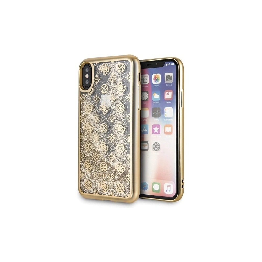 Hurtownia GSM - Etui Guess GUHCPXPEOLGGO Apple iPhone X/XS złoty/gold hard case 4G Peony Liquid Glitter - GUE334GLD - {ean13} - Hurt