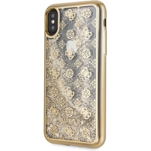 Etui Guess GUHCPXPEOLGGO Apple iPhone X/XS złoty/gold hard case 4G Peony Liquid Glitter