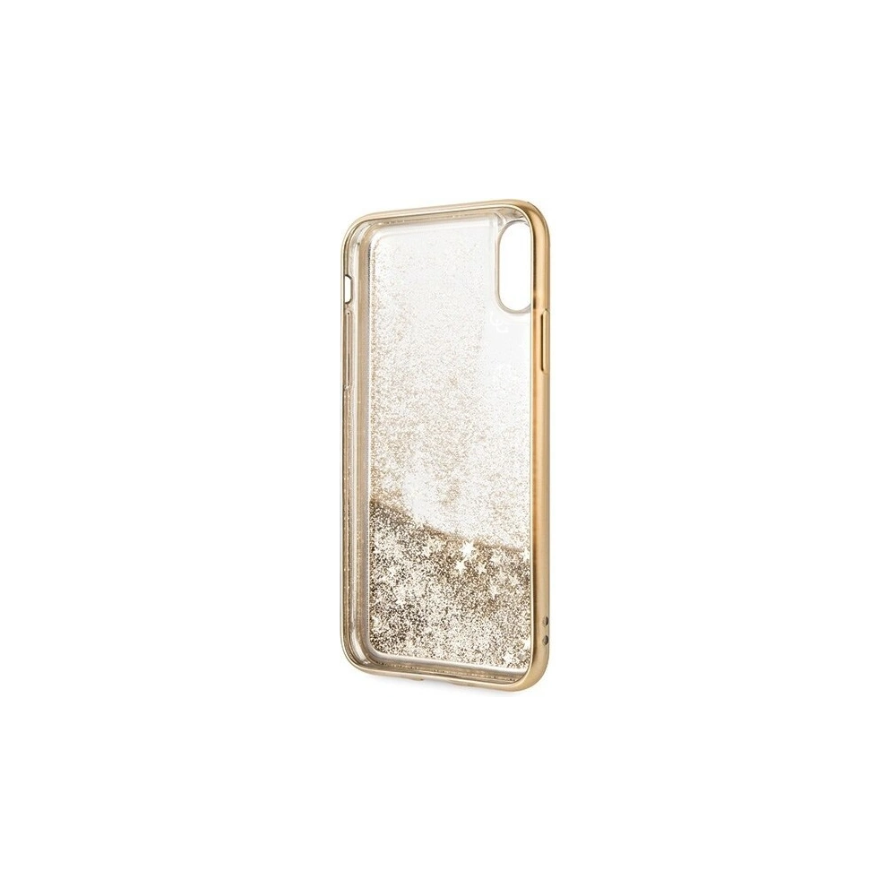 Hurtownia GSM - Etui Guess GUHCPXPEOLGGO Apple iPhone X/XS złoty/gold hard case 4G Peony Liquid Glitter - GUE334GLD - {ean13} - Hurt