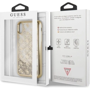 Etui Guess GUHCPXPEOLGGO Apple iPhone X/XS złoty/gold hard case 4G Peony Liquid Glitter