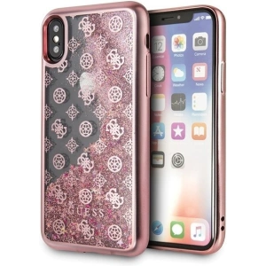 Etui Guess GUHCPXPEOLGPI Apple iPhone X/XS różowy/pink hard case 4G Peony Liquid Glitter