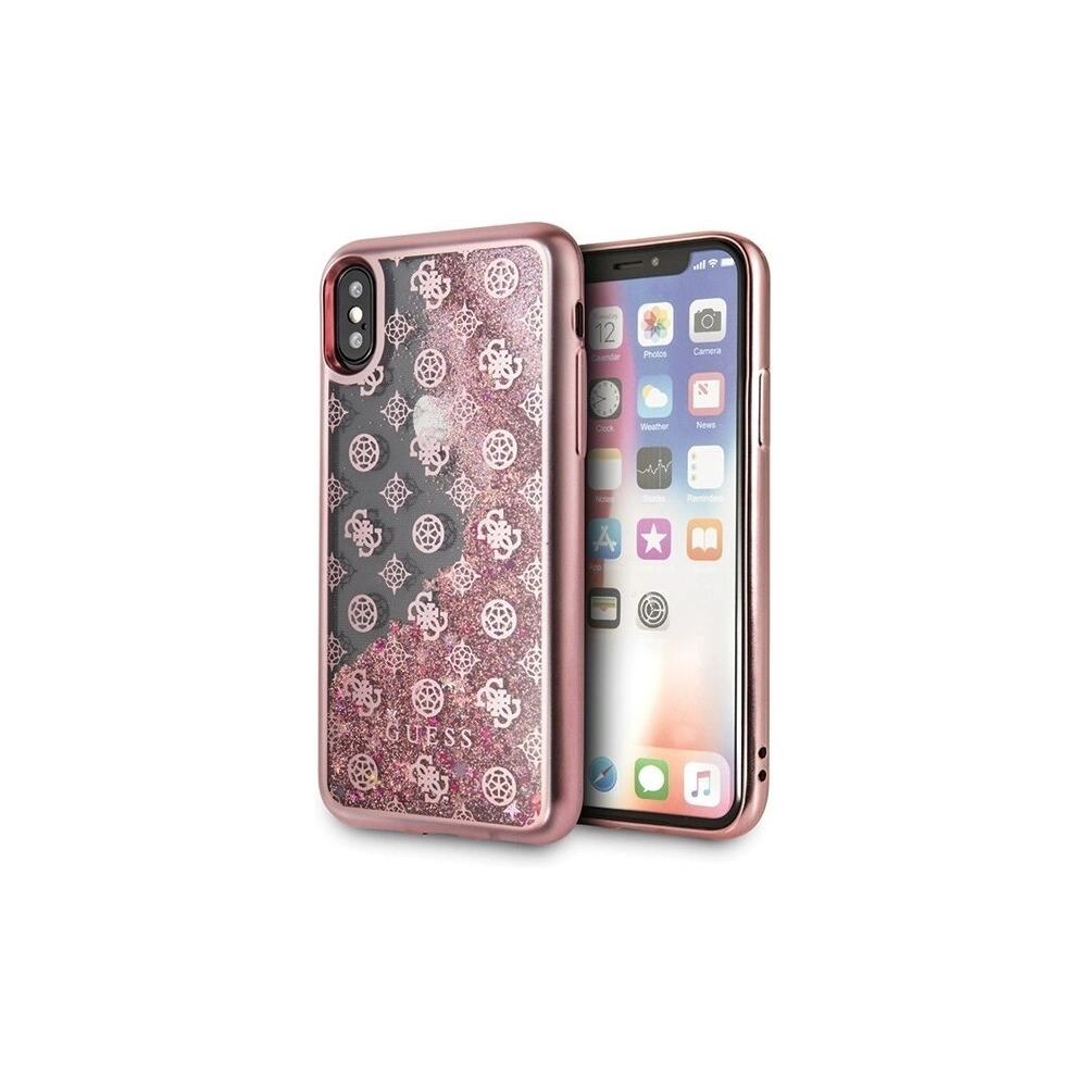 Hurtownia GSM - Etui Guess GUHCPXPEOLGPI Apple iPhone X/XS różowy/pink hard case 4G Peony Liquid Glitter - GUE335PNK - {ean13} - Hurt