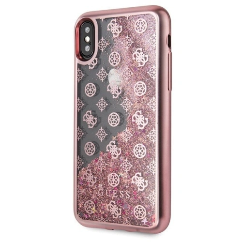 Etui Guess GUHCPXPEOLGPI Apple iPhone X/XS różowy/pink hard case 4G Peony Liquid Glitter