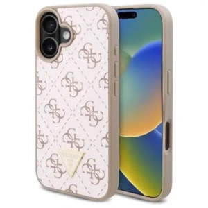 Etui Guess GUHCP16SPG4GPH Apple iPhone 16 hardcase New 4G Triangle biały/white