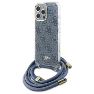 Etui Guess GUHCP16XHC4SEB Apple iPhone 16 Pro Max hardcase Crossbody Cord 4G Print niebieski/blue