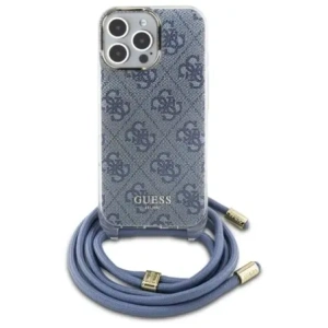 Etui Guess GUHCP16XHC4SEB Apple iPhone 16 Pro Max hardcase Crossbody Cord 4G Print niebieski/blue