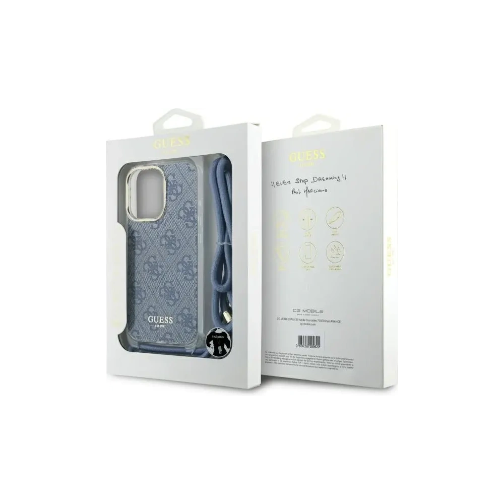 Hurtownia GSM - Guess GUHCP16XHC4SEB Apple iPhone 16 Pro Max husă dură Crossbody Cord 4G Print albastru - GUE4107 - {ean13} - Hurt