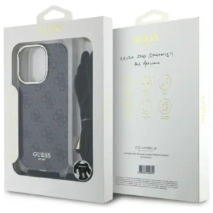 Etui Guess GUHCP16XHC4SEK Apple iPhone 16 Pro Max hardcase Crossbody Cord 4G Print czarny/black