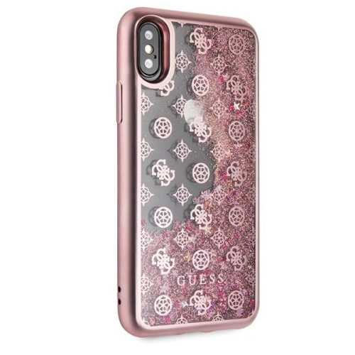 Etui Guess GUHCPXPEOLGPI Apple iPhone X/XS różowy/pink hard case 4G Peony Liquid Glitter