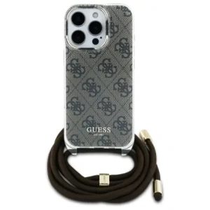 Etui Guess GUHCP16XHC4SEW Apple iPhone 16 Pro Max hardcase Crossbody Cord 4G Print brązowy/brown