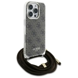 Etui Guess GUHCP16XHC4SEW Apple iPhone 16 Pro Max hardcase Crossbody Cord 4G Print brązowy/brown