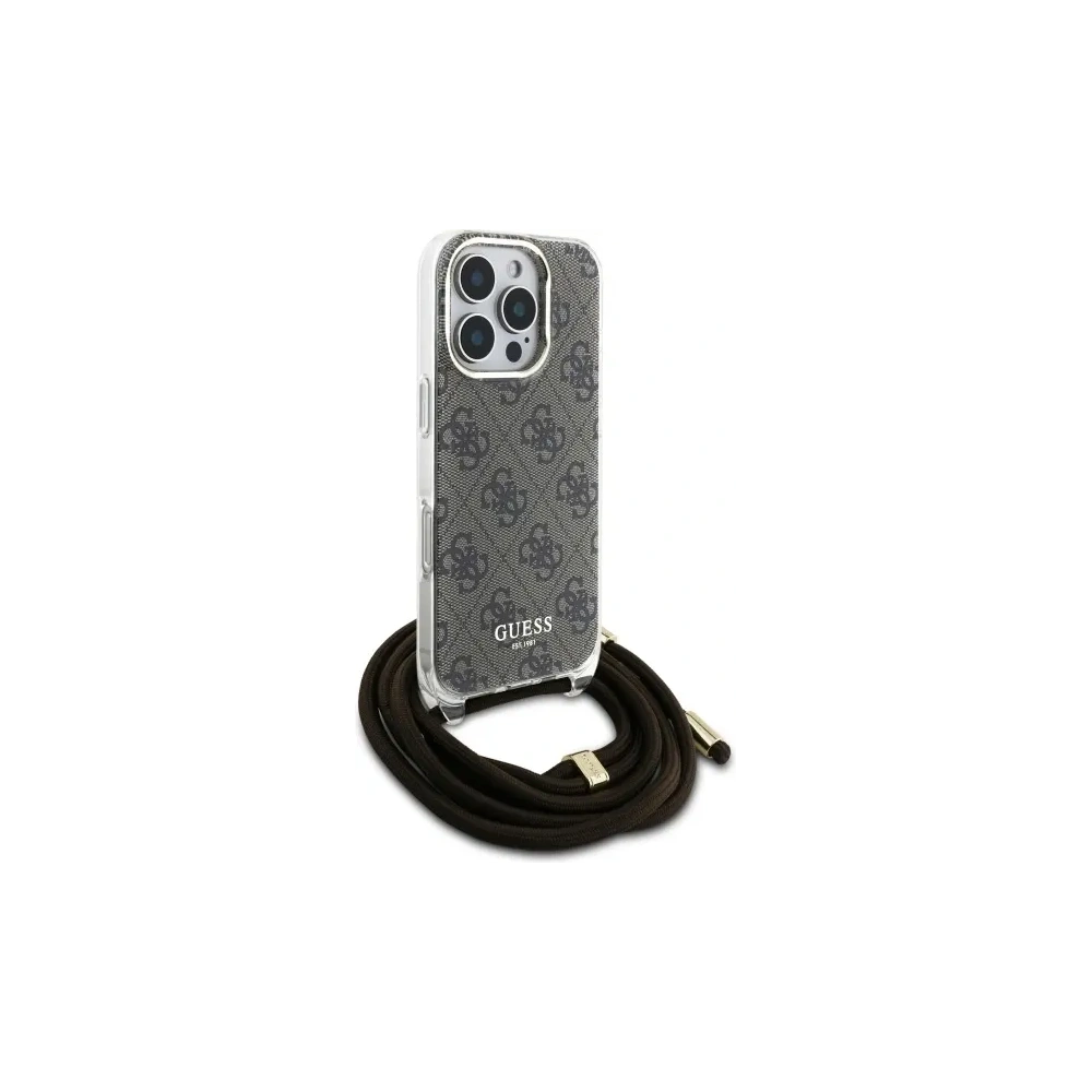Wholesale Guess GUHCP16XHC4SEW Apple iPhone 16 Pro Max hardcase Crossbody Cord 4G Print brown - GUE4110 - {ean13} - Hurt