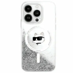 Etui Karl Lagerfeld KLHMP16SLGCHSGH Apple iPhone 16 hardcase Liquid Glitter Choupette Head Magsafe transparent