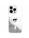 Karl Lagerfeld KLHMP16SLGCHSGH Apple iPhone 16 hardcase Liquid Glitter Choupette Head Magsafe transparent